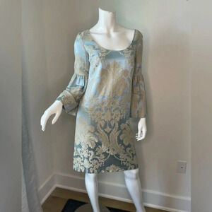Lotusgrace Bell Sleeve Damask Cocktail Dress size 2